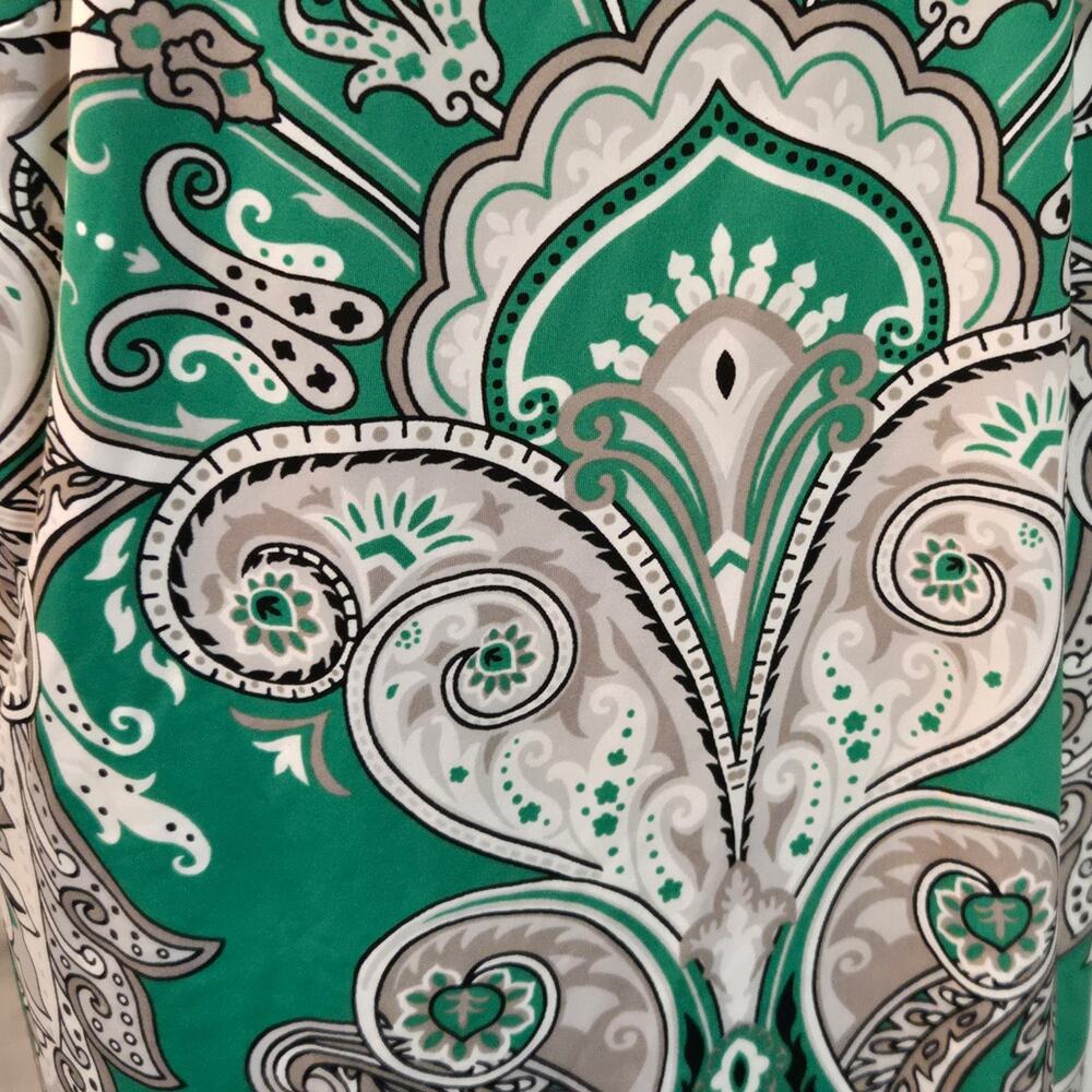 INC International Concepts Shift Sheath Dress Green Paisley Sz 3X Sleeveless - Picture 4 of 6